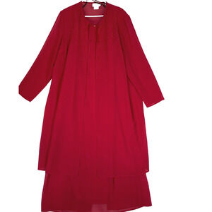 Pride & Joy 2 Pc Red Dress Jacket Womens Party Cocktail Wedding‎ Size 16W USA